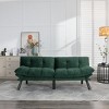 Okak Modern Sofa Bed Futon Couch, Convertible Small Sleeper Sofa Bed Loveseat Recliner for Small Apartments, living Room, Emerald - 2 of 4