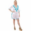 LA LEELA Women's Beach Loose Dress Cover Up Bikini Vacation Swimwear Mini Bathing Suit Beachwear Medium-Large White, Solid - 4 of 4