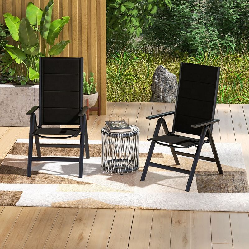 Tangkula Set of 2 Patio Folding Chairs Lightweight Outdoor Dining Chairs w/ Padded Seat, 2 of 11