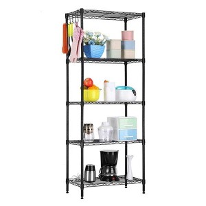 5-Tier Storage Shelf,Metal Storage Shelves,Compact Shelving Display Unit,Home Kitchen Microwave Oven Rack Organizer - 1 of 4