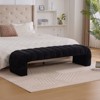 FONTOI 69.7" Modern Upholstered Armless Bed Bench, Ottoman Foot Stool for Living Room and Bedroom, Entryway, Black, 20.5"*17.3"*69.7" - 2 of 4