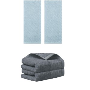 REGALWOVEN 4 Pcs Solid Soft Absorbent Hand Towel for Bathroom 14" x 30" - 1 of 4