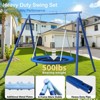 Etokfoks 2 Piece Heavy Duty Saucer Swing Set 45 Inch Round Swing with Adjustable Metal Frame Supports Up to 500 lbs for Kids Age 3 to 12 - 4 of 4