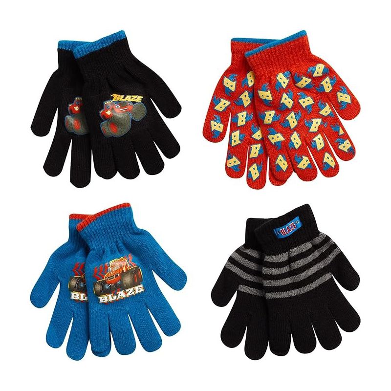 Nickelodeon Blaze Boys 4 Pack Mitten or Glove Set: Toddler/Little Boys Ages 2-7, 1 of 6