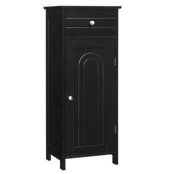 Over The Toilet Storage Rack With 2 Open Shelves And Doors, Black -  Modernluxe : Target
