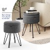 StorageBud Round Ottoman with Storage, Boucle Storage Ottoman, Modern Foot Stool Ottoman for Living Room and Bedroom - 2 of 4