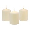 Stonebriar 3pk Tall 3'' x 4'' 35 Hour Long Burning Unscented Ivory Wax Pillar Candle: Smokeless, Cotton Wick - 2 of 4