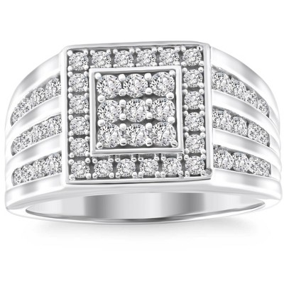 Pompeii3 1ct Tw Diamond Men's Anniversary Wedding Ring High Polished ...