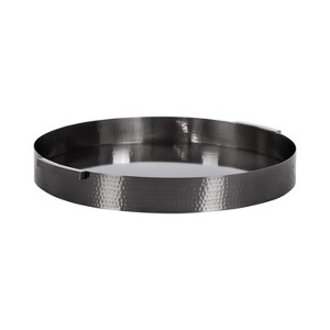 Kate and Laurel Samana Round Metal Tray, 17x17x2, Pewter - 1 of 4
