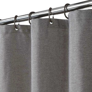 Flax Linen Like 240GSM Heavy Weight Fabric Shower Curtain for Bathroom - 1 of 4