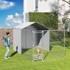 PawHut Large Outdoor Dog Kennel, Chain Link Dog Kennel Outside with Weather Resistant Cover, Rotating Bowls Door, for M&L Dogs - 2 of 4