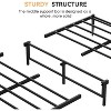 Bed Frame with Natural Rattan Headboard & Solid Wood Footboard, Under Bed Storage Space, No Box Spring Needed, Oak - 4 of 4