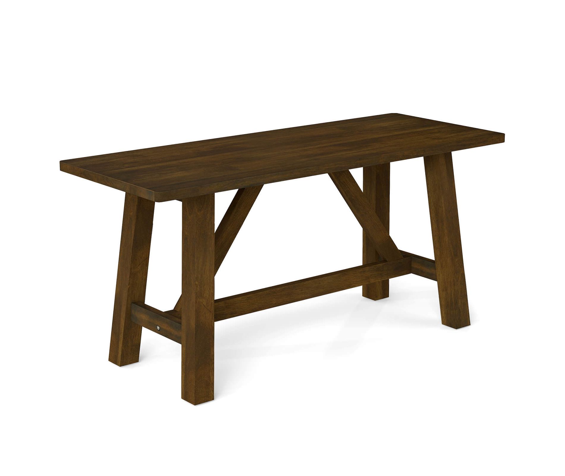 Costway 1/2 PCS Wooden Dining Bench Farmhouse Shoe Bench Entryway Seat with Rubber Wood Frame