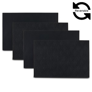Dainty Home Basel Reversible Premium Vegan Leather 12" x 18" Rectangular Placemats Set of 4 - 1 of 3