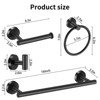 Itopfox Bathroom Hardware Set 10 Piece Matte Black Stainless Steel Includes Two 16in Towel Bars Four Hooks Two Toilet Paper Holders Two Rings - 4 of 4
