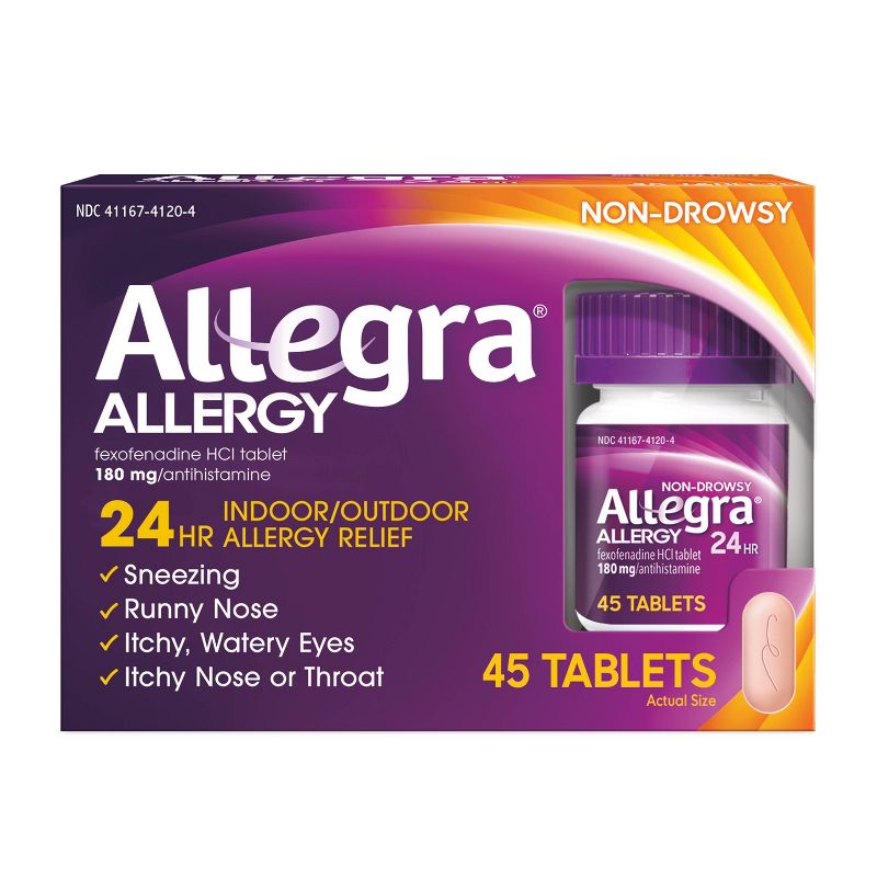 Allegra 24 Hour Allergy Relief Tablets - Fexofenadine Hydrochloride, 1 of 9
