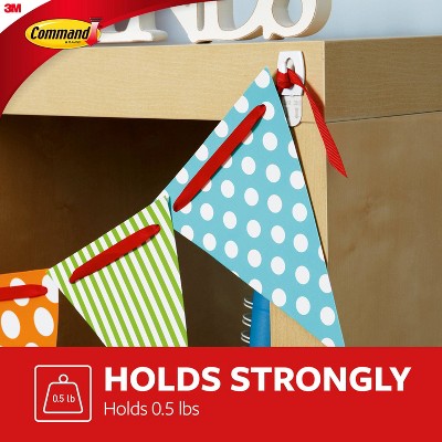 Clear Mini Adhesive Wall Hooks with Strips, 30 Pack