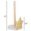 Elanze Designs Gold Tone Star 12 inch Resin and Wood Paper Towel Holder - image 2 of 4