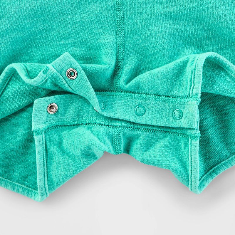 Girls&#39; Adaptive Abdominal Access Sleeveless Ribbed French Terry Romper - Cat &#38; Jack&#8482; Turquoise Green, 4 of 5