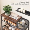 Garvee Shoe Rack for Entryway, 5 Tier Shoe Storage Shelves with Mesh Storage Basket, 16-20 Pairs Shoe Organizer for Hallway, Entryway, Brown - 3 of 4