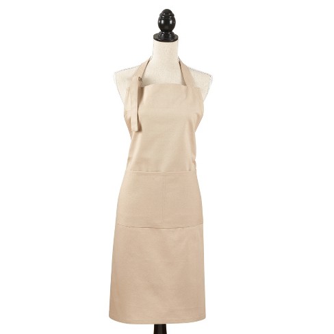 Saro Lifestyle Denim Classic Cuisine Cotton Apron, Beige : Target