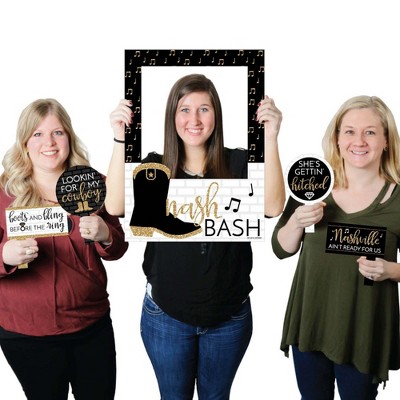 Big Dot of Happiness Nash Bash - Nashville Bachelorette Party Selfie Photo Booth Picture Frame and Props - Printed on Sturdy Material