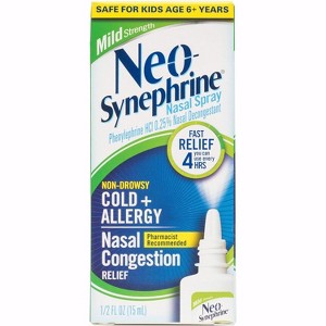 Neosynephrine Decongestant Nasal Spray for Cold & Sinus Relief, Mild Strength, 0.5 Fl Oz - 1 of 4