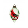 HomeRoots Festive Glitter Red Cardinal Hand Painted Mouth Blown Glass Ornament - 3 of 4