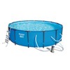 Bestway 56687E Steel Pro Max 15ft x 42in Outdoor Round Frame Above Ground Swimming Pool Set with 1000 GPH Filter Pump, & Ladder, Blue w/ Cleaning Kit - 2 of 4