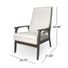 Mid Century Faux Leather Upholstered Accent Chair, Modern High Back Armchair, Leisure Wood Club Chair - Merax - image 3 of 4