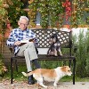 VINGLI 40.5" Outdoor Bench, Anti- Rust Cast Aluminum Garden Bench, Weatherproof Metal Bench for Porch Patio Entryway (Brown) - 2 of 4