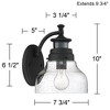 John Timberland Nobel Modern Outdoor Wall Light Fixtures Set of 2 Black Motion Sensor Dusk to Dawn 10" Clear Seedy Glass for Exterior - 4 of 4