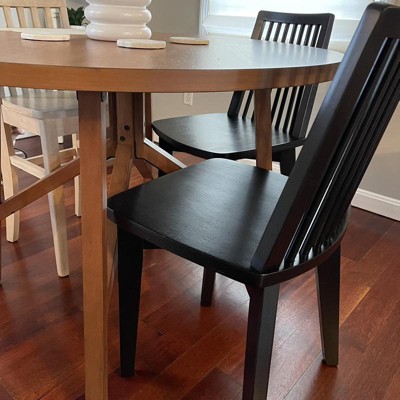 2pk Linden Modified Windsor Wood Dining Chair Black Threshold