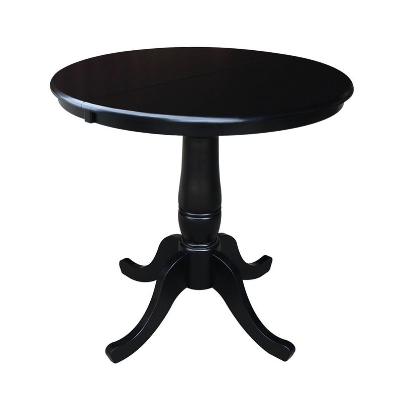 36" Round Top Pedestal Dining Table with 12" Drop Leaf - International Concepts, 1 of 9