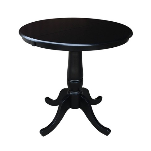 36 Round Top Pedestal Dining Table, 36 Round Drop Leaf Pedestal Table
