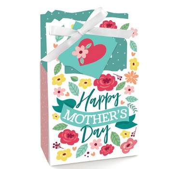 Big Dot of Happiness Colorful Floral Happy Mother's Day - We Love Mom Party Favor Boxes - Set of 12