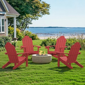 Arceso Adirondack Chairs with Cup Holder, 300lbs Weather Resistant - 1 of 4