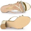 Allegra K Women's Crisscross Strap Rhinestone Block Heel Slide Sandals - 4 of 4