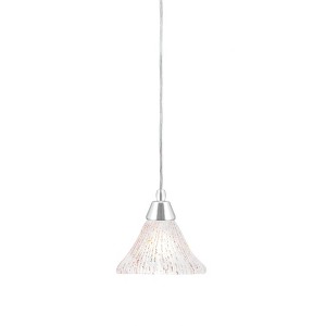Toltec Lighting Any 1 - Light Pendant in  Chrome with 7" Frosted Crystal Shade - 1 of 1