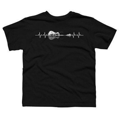 Boy's Design By Humans Nature Guitar Heart Beat By Maryedenoa T-Shirt