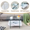 NicBex Modern 2-Tier Square Coffee Table with Storage, Clear Tempered Glass Top & Texture Open Shelf,Center Table for Living Room - 4 of 4