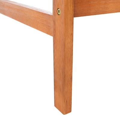 Natural Eucalyptus 3-Piece Bar Height Bistro Set with Navy Cushions