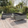 vidaXL Garden Lounge Set Patio Sectional Sofa Couch Outdoor Poly Rattan Grey - 2 of 4