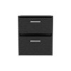 Vynxaria Nightstand 18"H , 2 Drawers with Metal Handles, Black - 4 of 4