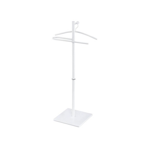 Kumo Freestanding Metal Organizer with Removable Hanger Trouser Bar Valet Stand White Proman Products