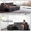 TiramisuBest 3 in 1 Pull Out Couch & L Shaped Sectional Sofa Chenille Convertible Storage Ottoman - 3 of 4