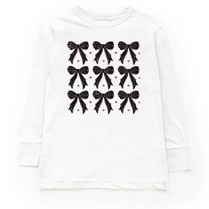 The Juniper Shop Coquette Black Bows Collage Distressed Youth Long Sleeve Tee - 1 of 4