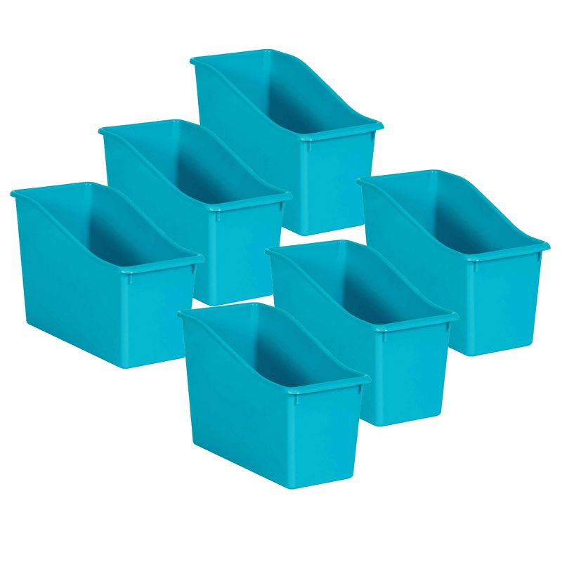 Teacher Created Resources® Teal Plastic Book Bin, Pack of 6, 1 of 3