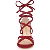 Allegra K Women's Velvet Lace Up Clear Heels Block Heel Sandals - 2 of 4