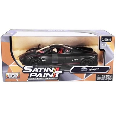 Pagani Huayra Matt Black with Red Interior 1/24 Diecast Model Car by Motormax